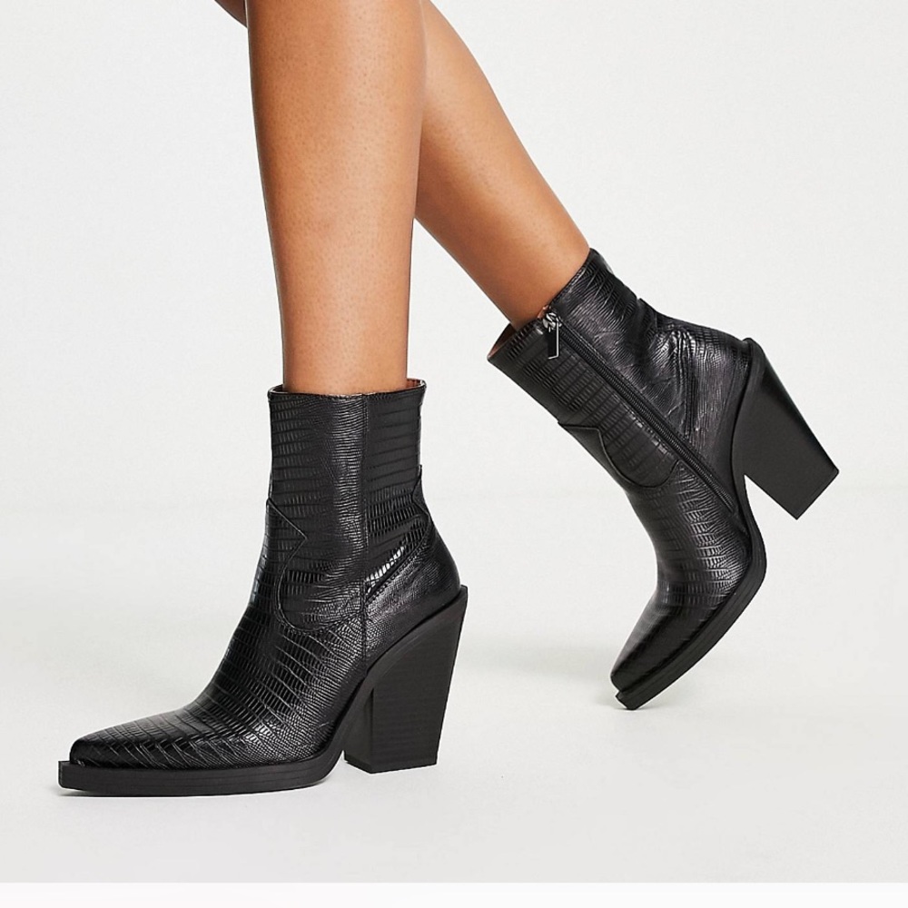 ASOS Bershka western ankle bootie